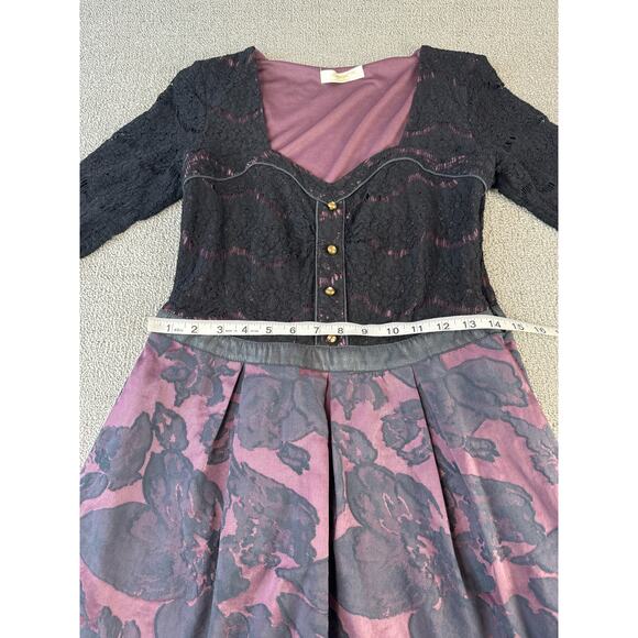 Gunbeyi Dress Dark Romantic Mid Century Lace Floral Size Medium - Picture 7 of 9